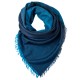 Vierkante sjaal in marineblauw/blauw dip-dye