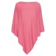 Roze poncho in zijde/kasjmier