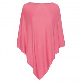 Roze poncho in zijde/kasjmier