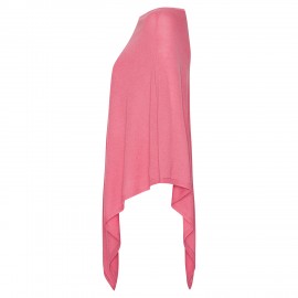 Roze poncho in zijde/kasjmier