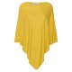 Kerriegele poncho in zijde/kasjmier