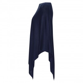 Marineblauwe poncho van lichte zijde/kasjmier-mix