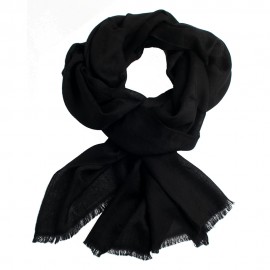 Zwarte jacquard geweven pashmina-omslagdoek