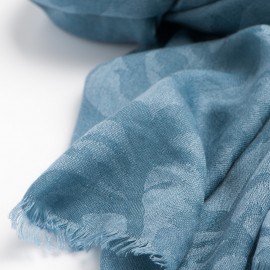 Duifblauwe jacquard geweven pashmina-omslagdoek