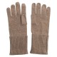 Gebreide kasjmier-handschoenen in beige mêlee