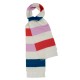 Gebroken witte sjaal met strepen in roze/rood/blauw