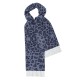 Donkerblauwe sjaal met dierenprint