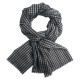 Kleingeruite pashmina-omslagdoek in grijs en zwart