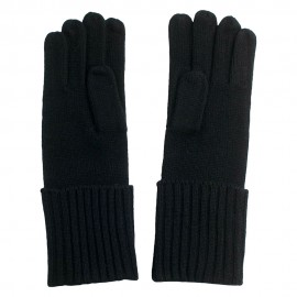 Zwarte gebreide kasjmier-handschoenen