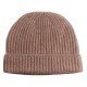 Beige beanie in gebreid kasjmier