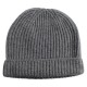 Lichtgrijze beanie in gebreid kasjmier