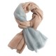 Tweekleurige pashmina-omslagdoek in lichtblauw en beige