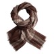 Schots geruite pashmina-omslagdoek in chocolade- en crème
