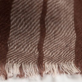Schots geruite pashmina-omslagdoek in chocolade- en cr&egrave;me