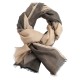 Kasjmier/zijde omslagdoek in beige, grijs en zwart