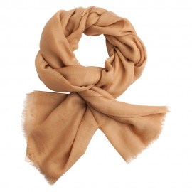 Karamel pashmina-omslagdoek in dubbeldraads keper