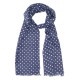 Blauwe sjaal met witte stippen