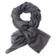 Donkergrijze dubbeldraads keper pashmina-omslagdoek