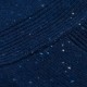 Blauwe gebreide poncho in kasjmier met vlamdraden – afbeelding 2