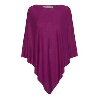 Blommefarvet poncho i silke/cashmere
